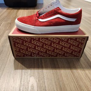 Vans Old Skool Pig Skin Suede red